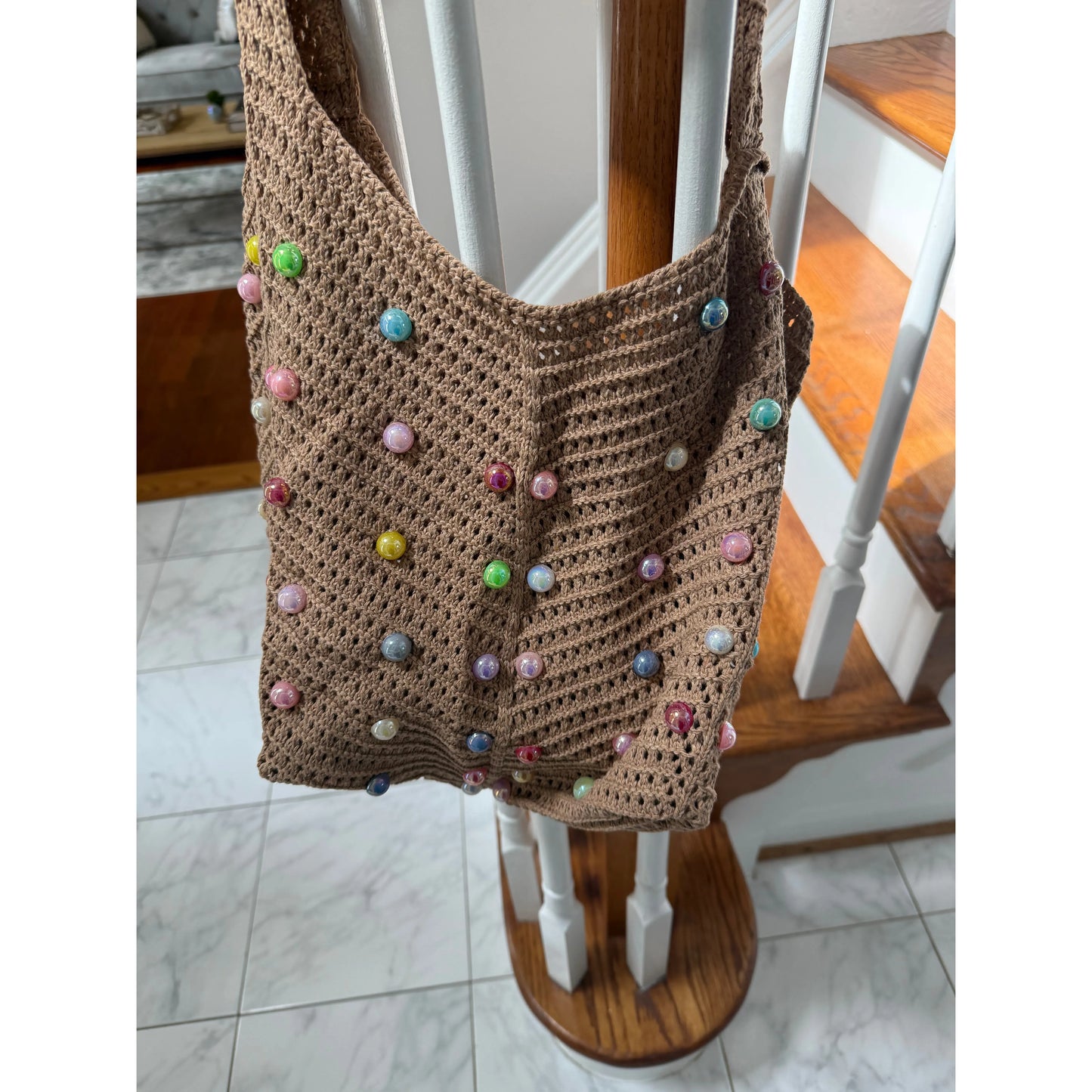 Bella Woven Pearl Tote Bag - Kiyana Boutique