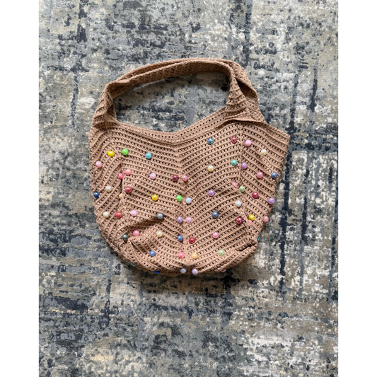 Bella Woven Pearl Tote Bag - Kiyana Boutique