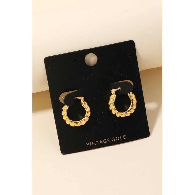 Eloise Gold Rope Hoop Earrings - Kiyana Boutique