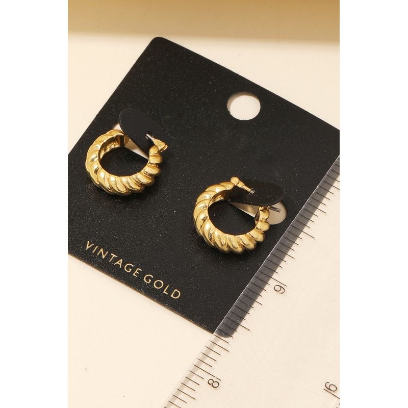 Eloise Gold Rope Hoop Earrings - Kiyana Boutique