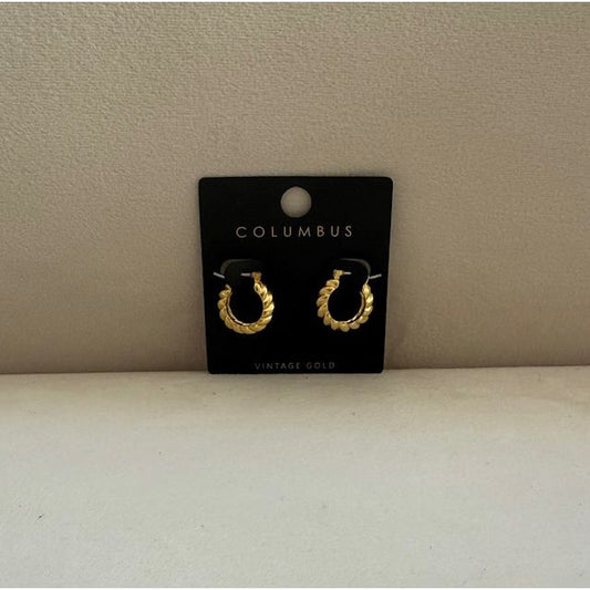 Eloise Gold Rope Hoop Earrings - Kiyana Boutique