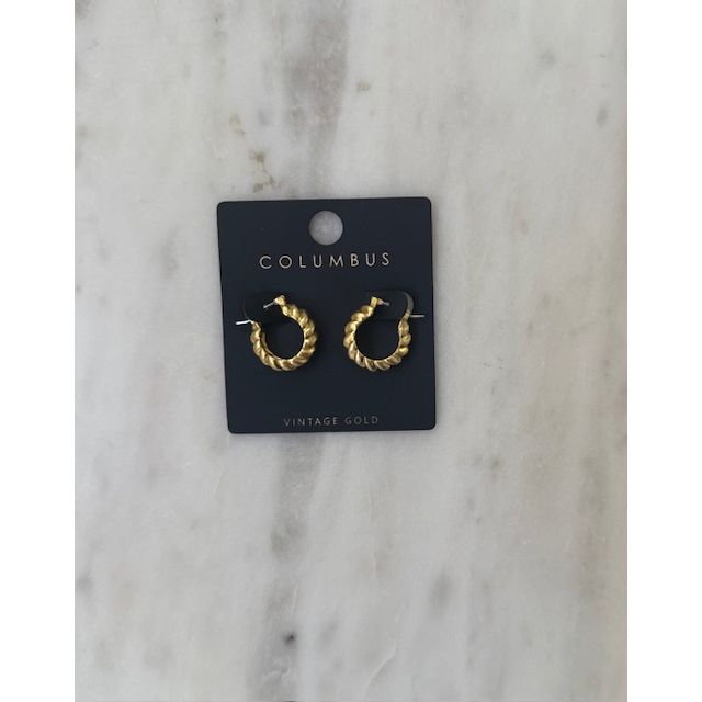 Eloise Gold Rope Hoop Earrings - Kiyana Boutique
