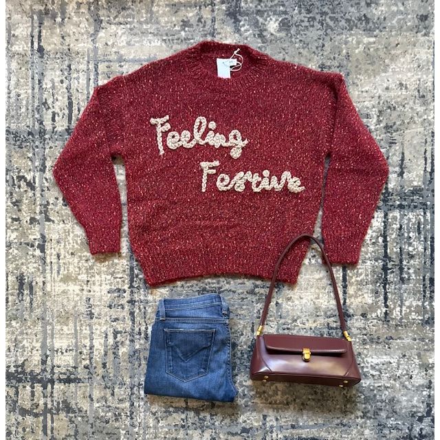 Feeling Festive Holiday Christmas Sweater - Kiyana Boutique