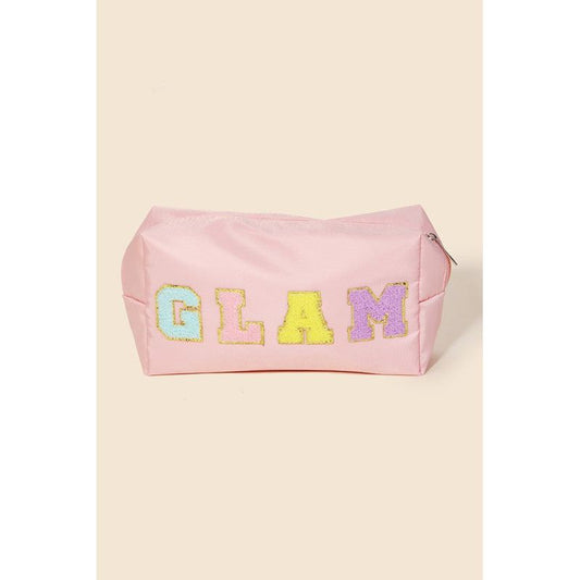 "GLAM" Patch Makeup Bag - Kiyana Boutique