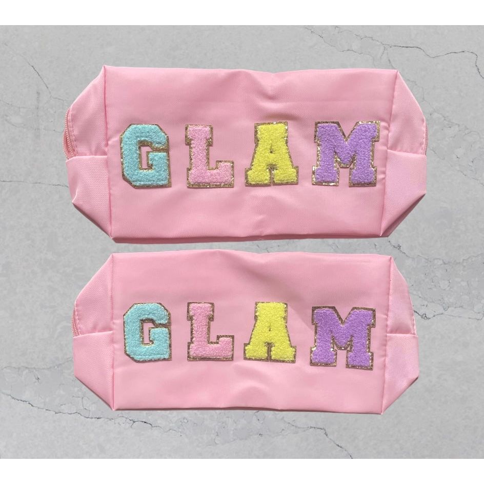 "GLAM" Patch Makeup Bag - Kiyana Boutique