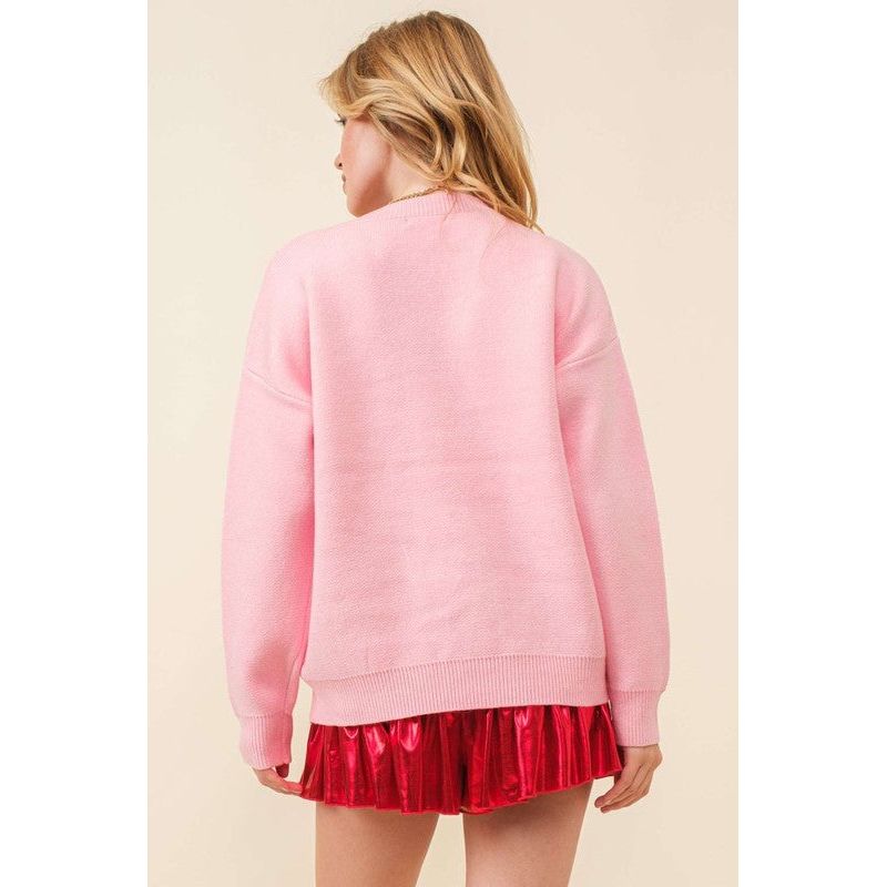 Love Sequin Heart Sweater - Kiyana Boutique