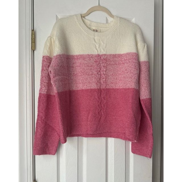 Madison Color Block Cable-Knit Sweater - Kiyana Boutique