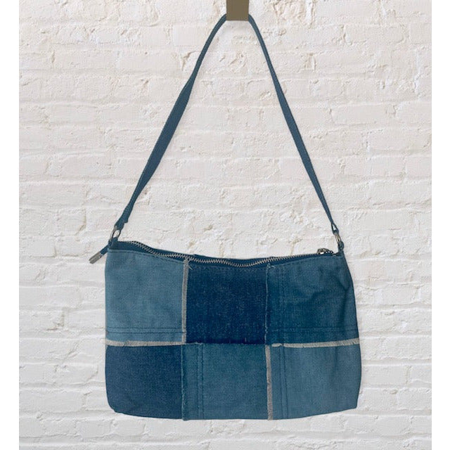 Melanie Denim Patchwork Bag - Kiyana Boutique