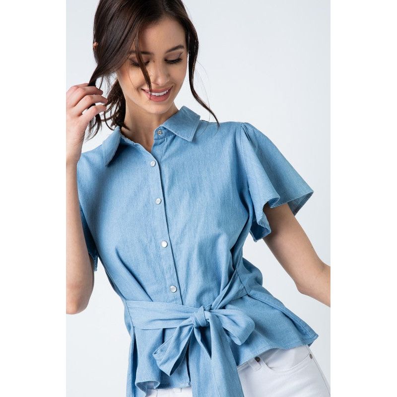 Montauk Front Tie Shirt - Kiyana Boutique