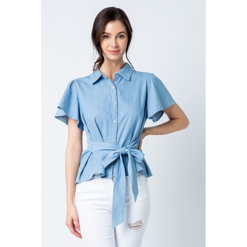 Montauk Front Tie Shirt - Kiyana Boutique