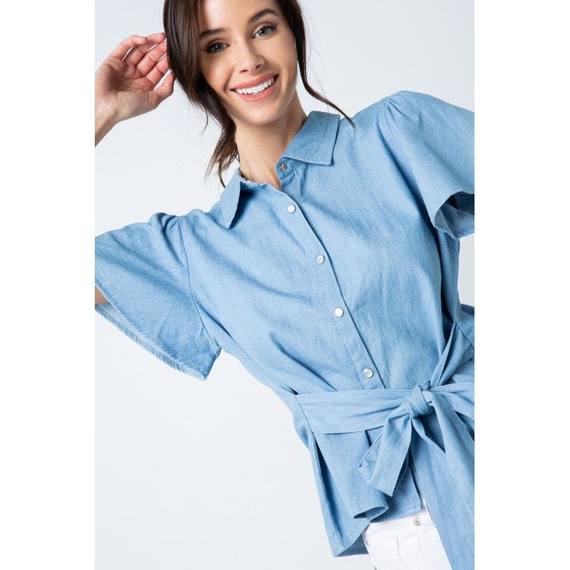 Montauk Front Tie Shirt - Kiyana Boutique