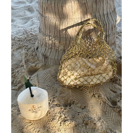 Nadia Gold Woven Bag - Kiyana Boutique