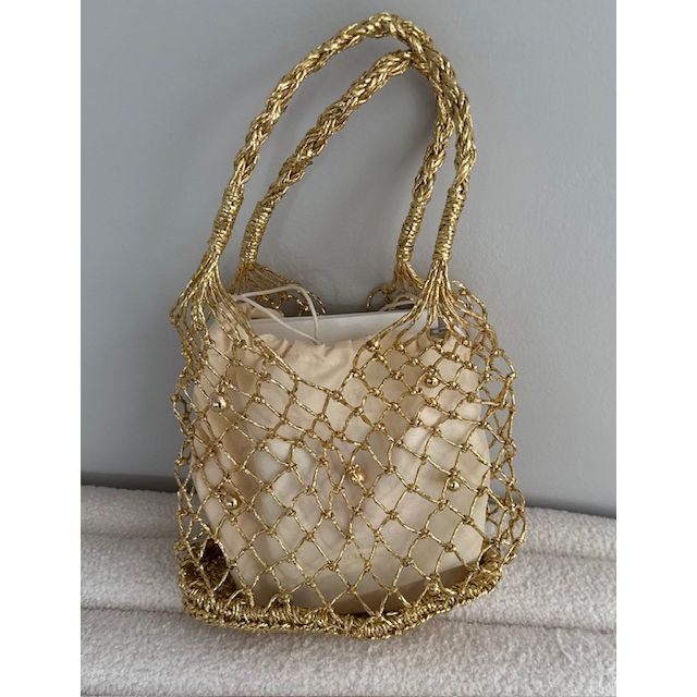 Nadia Gold Woven Bag - Kiyana Boutique