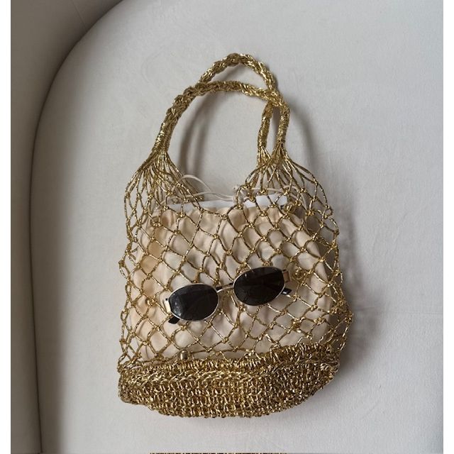 Nadia Gold Woven Bag - Kiyana Boutique