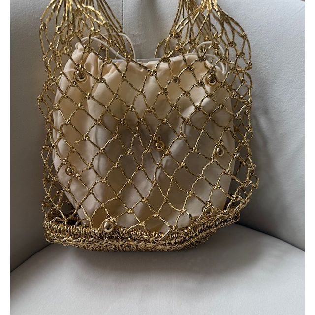 Nadia Gold Woven Bag - Kiyana Boutique