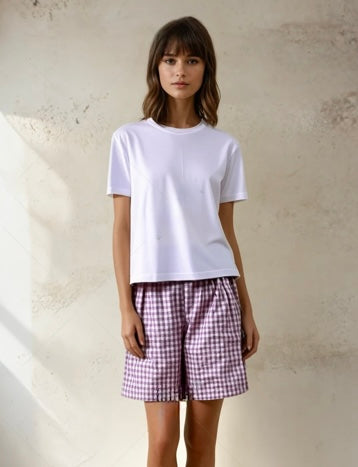 Seaside Gingham Lavender Boxer Shorts