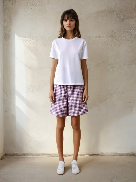 Seaside Gingham Lavender Boxer Shorts