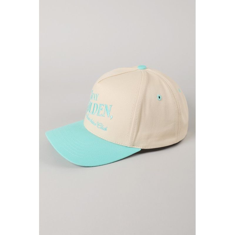 Stay Golden Sunshine Club Embroidered Trucker Hat Light Blue - Kiyana Boutique