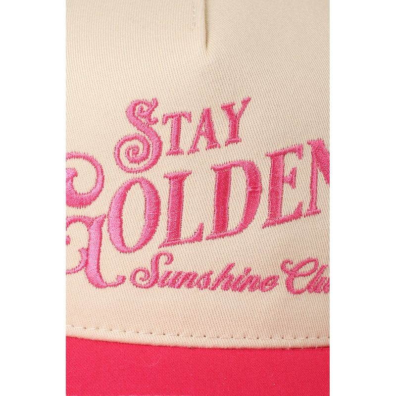 Stay Golden Sunshine Club Embroidered Trucker Hat Hot Pink - Kiyana Boutique