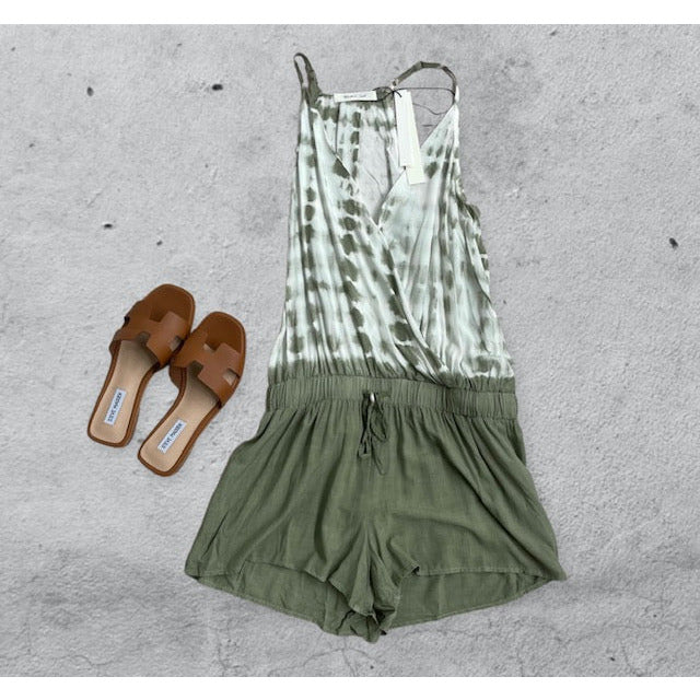 Alba Woven Tie-Dye Romper - Kiyana Boutique