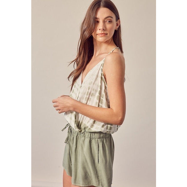 Alba Woven Tie-Dye Romper - Kiyana Boutique