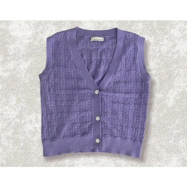 Alessia Jewel Button Sweater Vest Kiyana Boutique