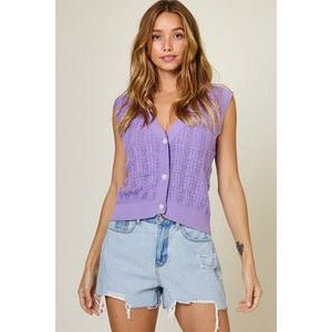Alessia Sweater Vest-Lavender - Kiyana Boutique