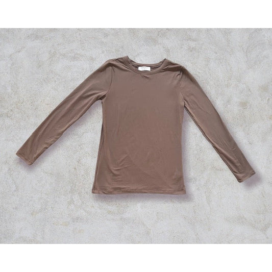 Caitlyn Butter Soft Long Sleeve Top | Mocha - Kiyana Boutique