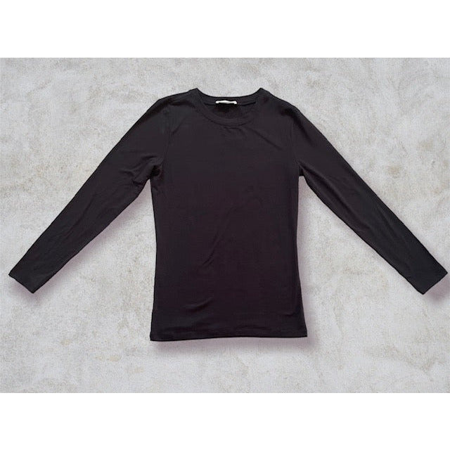 Caitlyn Butter Soft Long Sleeve Top | Black - Kiyana Boutique