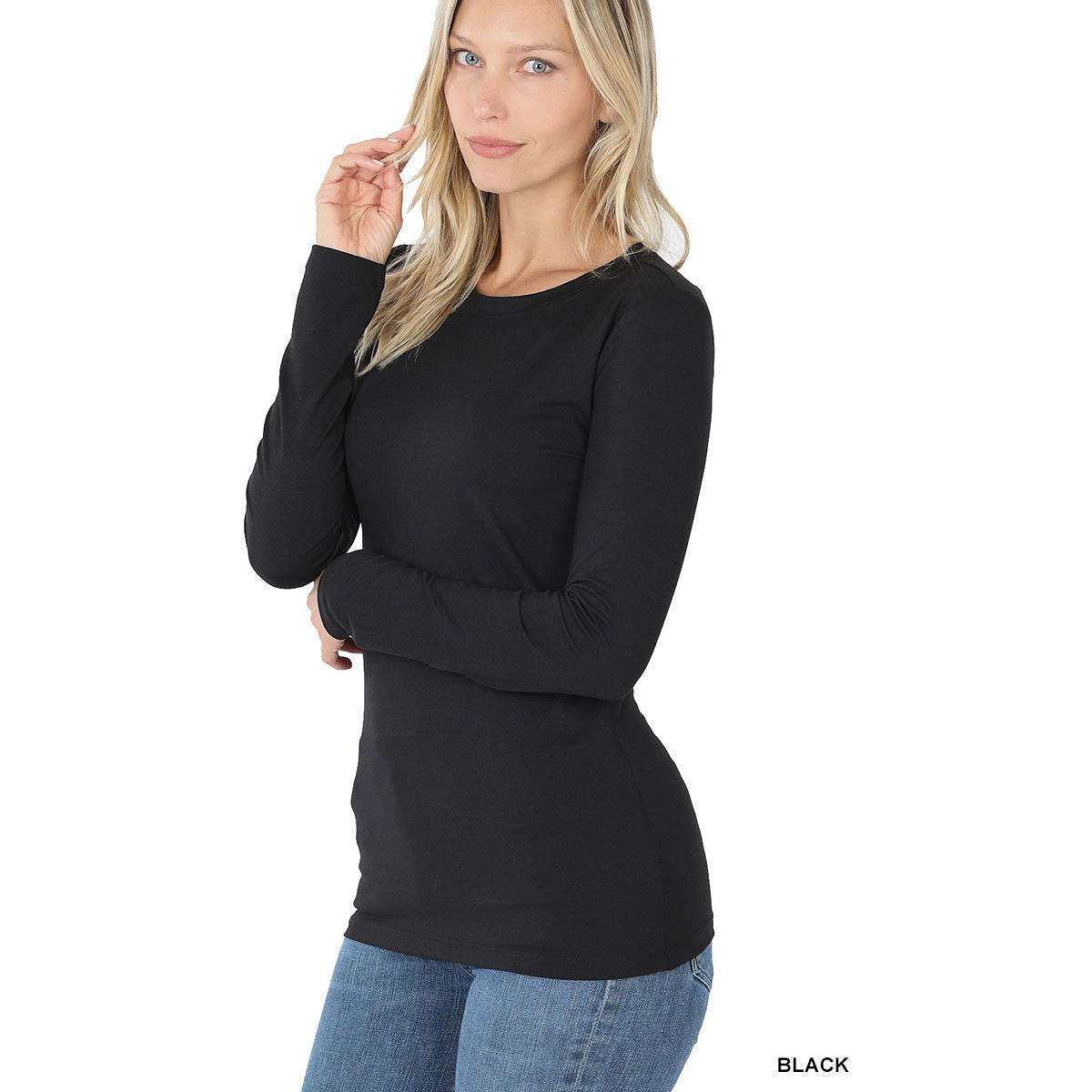 Caitlyn Butter Soft Long Sleeve Top | Black - Kiyana Boutique