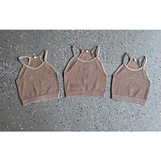 Cali Ribbed Seamless Cami Tank in Mocha - Kiyana Boutique