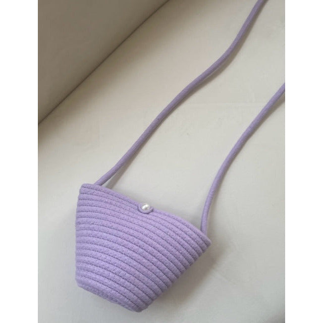 Florence Mini Woven Crossbody Handbag-Purple - Kiyana Boutique