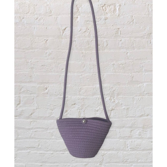 Florence Mini Woven Crossbody Handbag-Purple - Kiyana Boutique