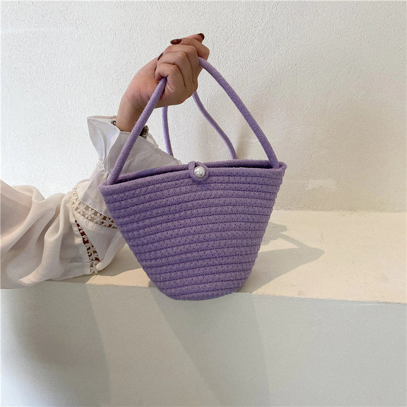 Florence Mini Woven Crossbody Handbag-Purple - Kiyana Boutique