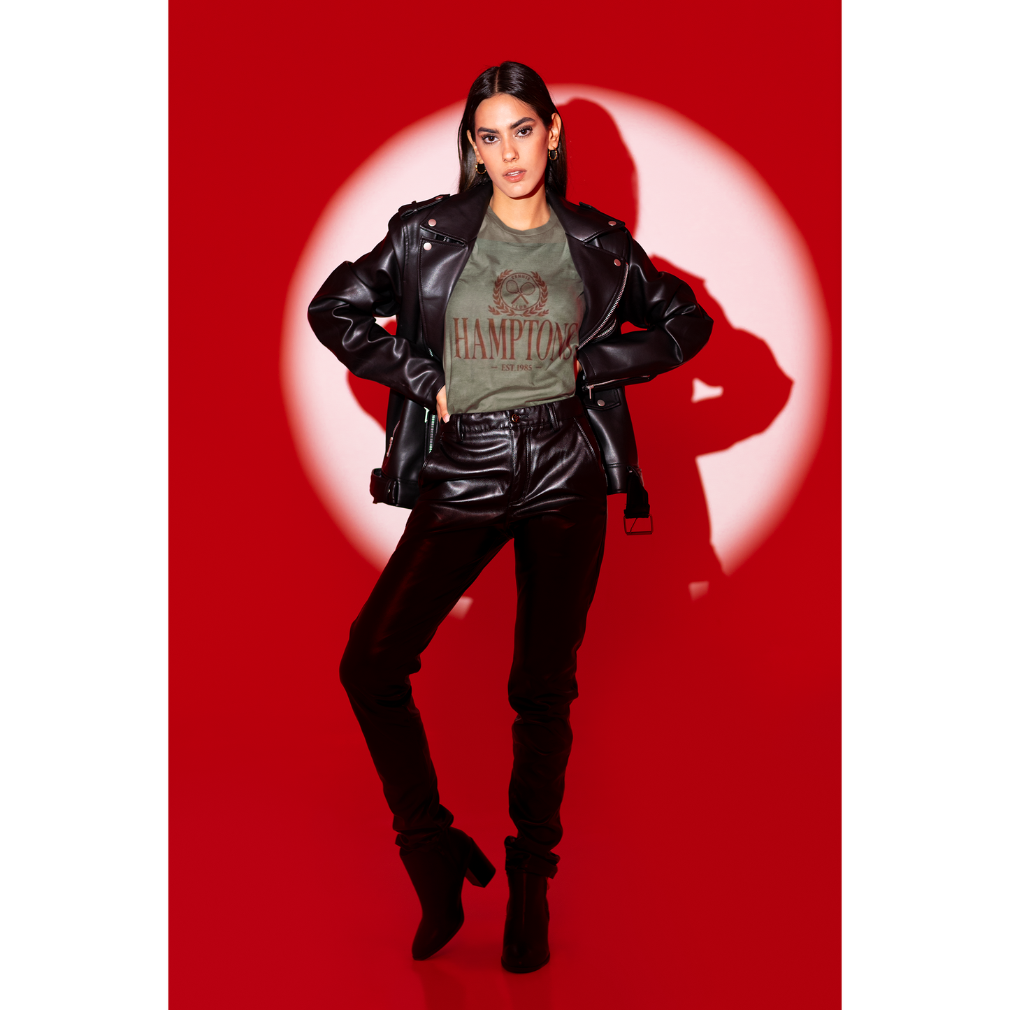 Hamptons Tennis Club Graphic Tee-Olive - Kiyana Boutique