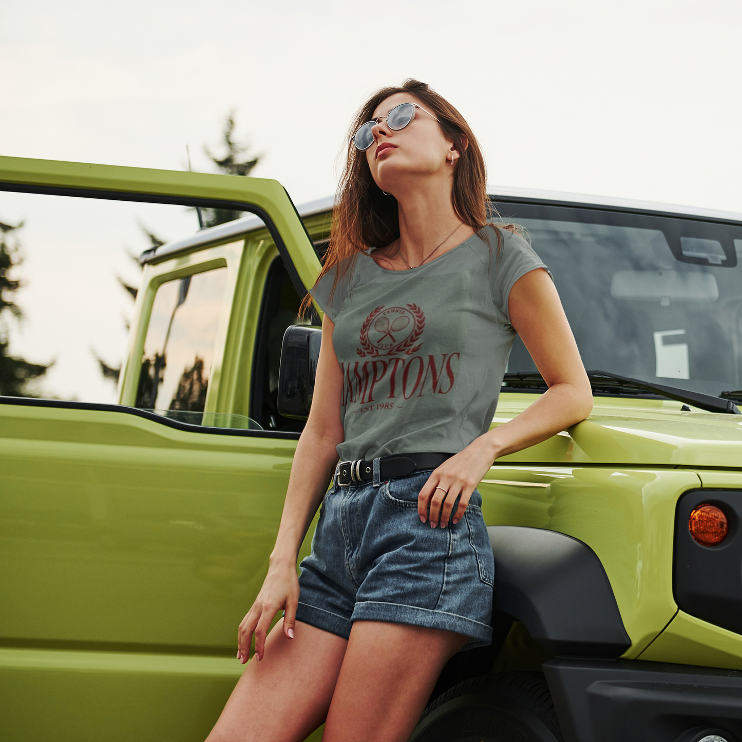 Hamptons Tennis Club Graphic Tee-Olive - Kiyana Boutique
