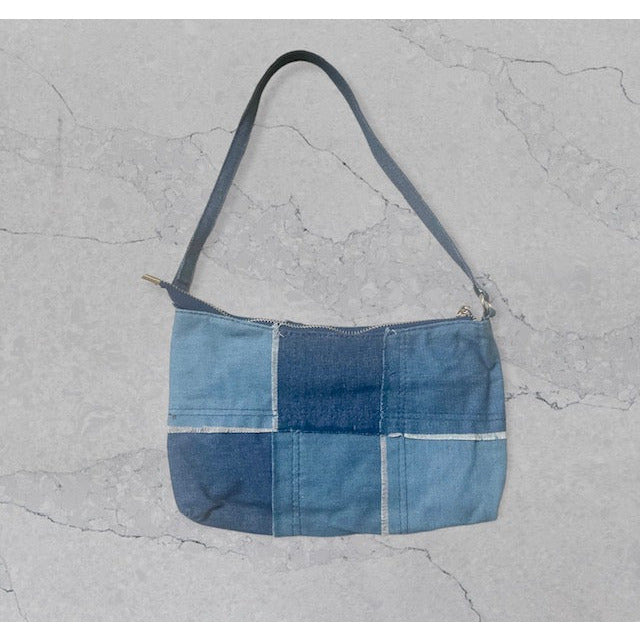 Melanie Denim Patchwork Bag - Kiyana Boutique