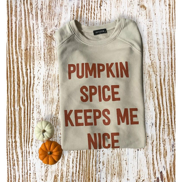 Pumpkin Spice Keeps Me Nice Graphic Sweatshirt - Kiyana Boutique
