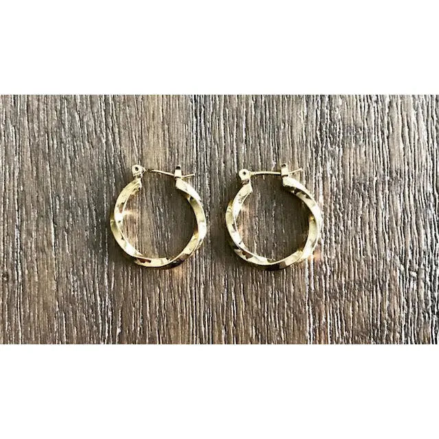 Small Twisted Gold Hoop Earrings Kiyana Boutique