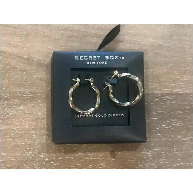Small Twisted Gold Hoop Earrings Kiyana Boutique
