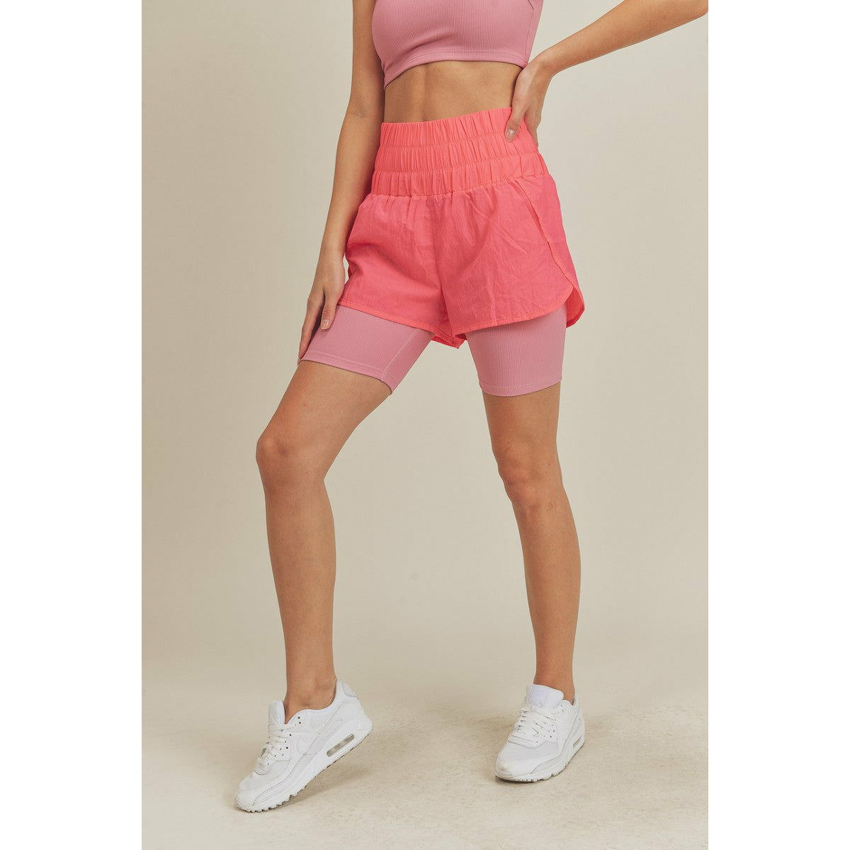 Gotta Run Pink High Waisted Active Shorts - Kiyana Boutique