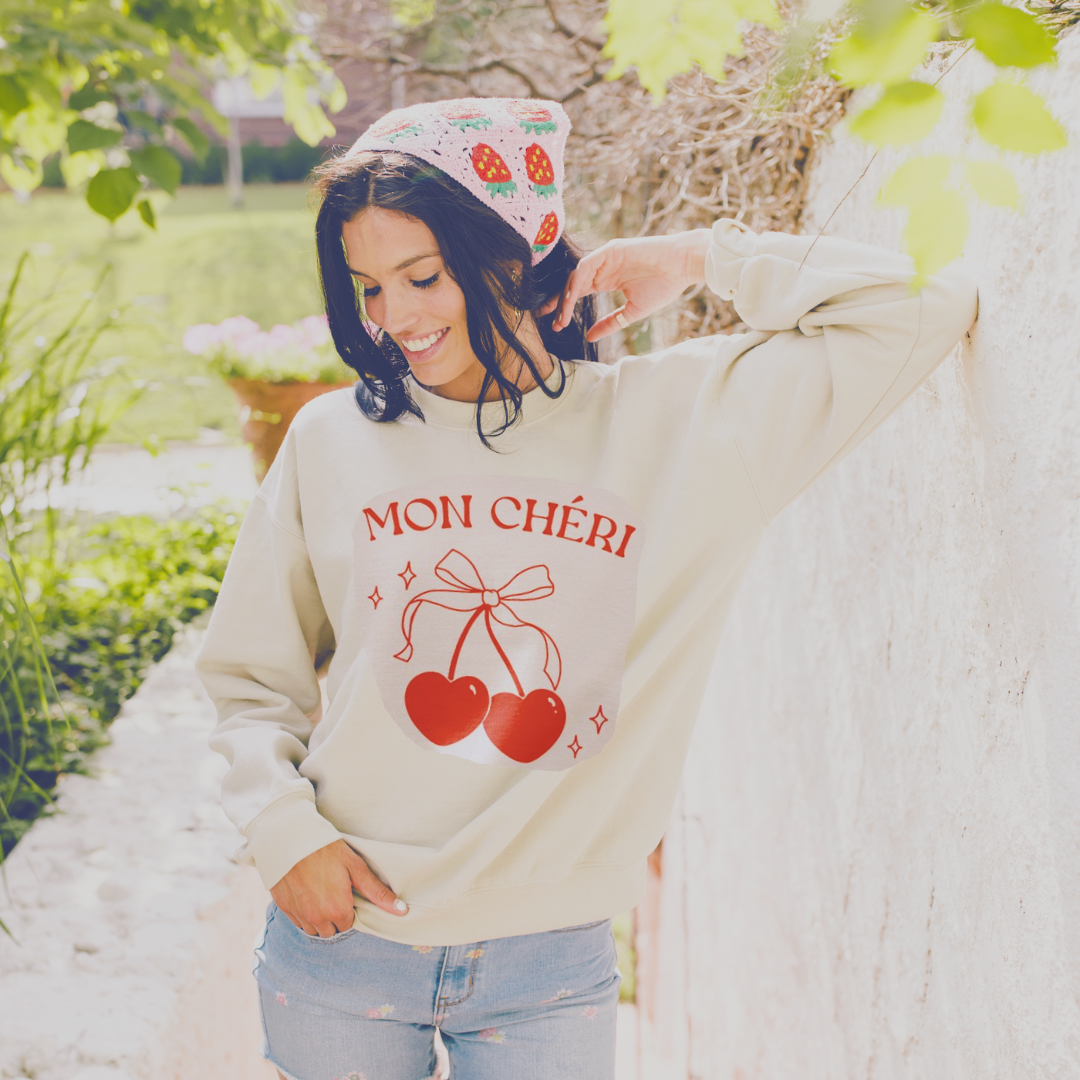 Mon Cheri Cherry Hearts Sweatshirt - Kiyana Boutique