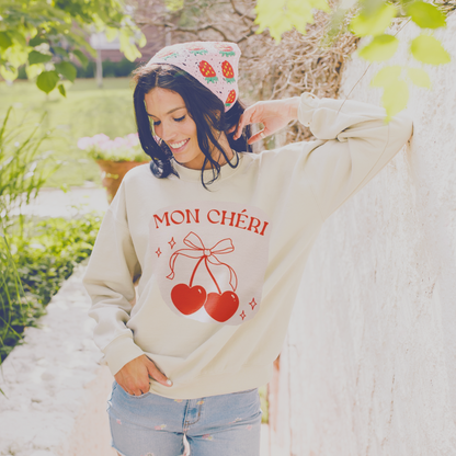 Mon Cheri Cherry Hearts Sweatshirt - Kiyana Boutique