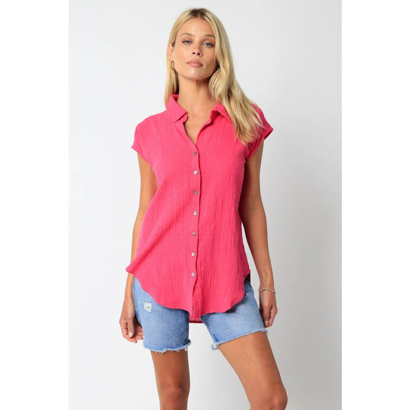 Charlotte Gauze Button Down Shirt - Kiyana Boutique