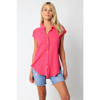 Charlotte Gauze Button Down Shirt - Kiyana Boutique