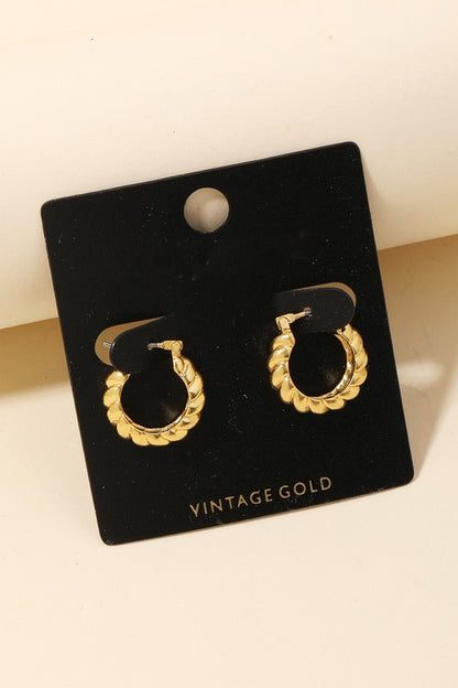 Eloise Gold Rope Hoop Earrings