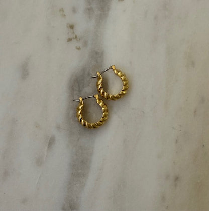 Eloise Gold Rope Hoop Earrings