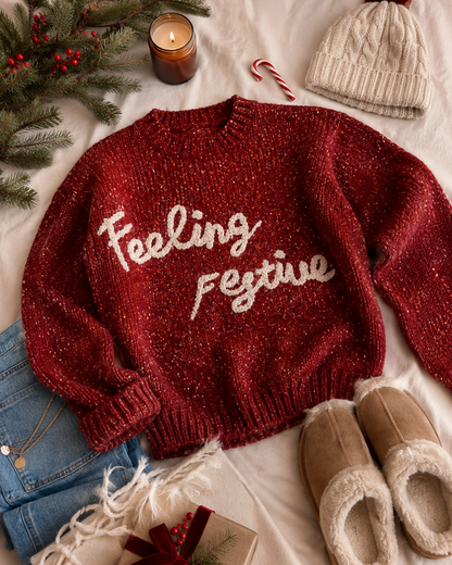 Feeling Festive Holiday Christmas Sweater