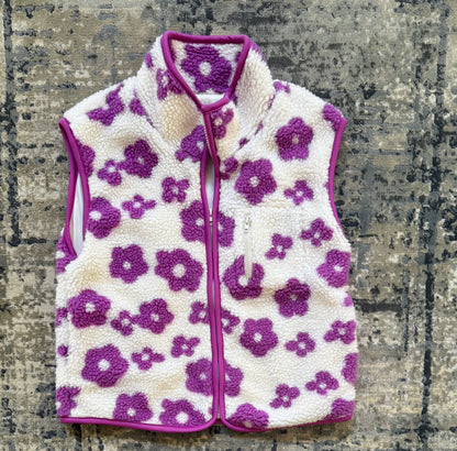 Iris Floral Sherpa Vest