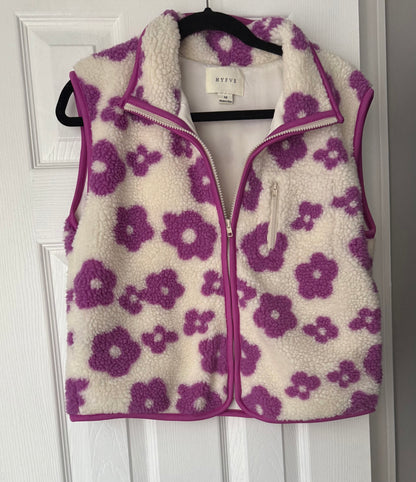 Iris Floral Sherpa Vest